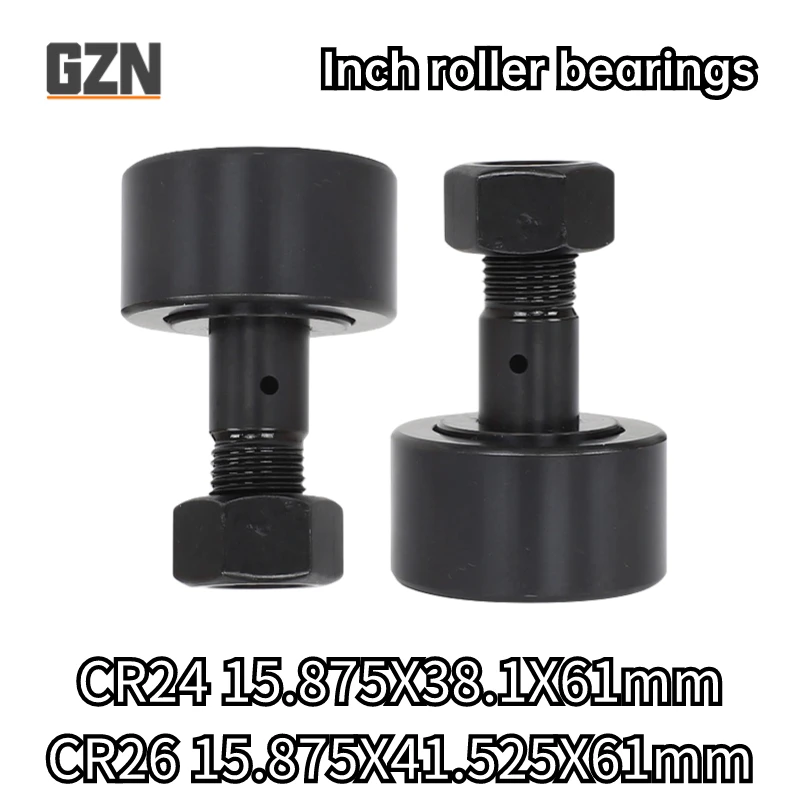 

1pcs CR24R 5/8 X 1-1/2 15.875X38.1X61 mm CR 26 R 15.0875X41.525X61 mm Inch Bolt Roller Bearings Spherical CAM Follower Black