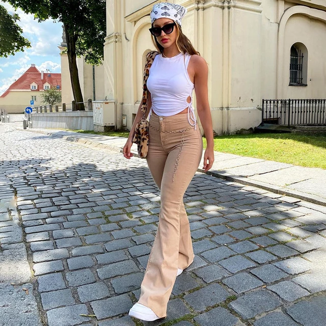 Y2k New Women Brown Jeans High Waist Wide Leg Pants Femme Trousers Comfort  Casual Denim Mom Pants Washed Jean Pants - AliExpress