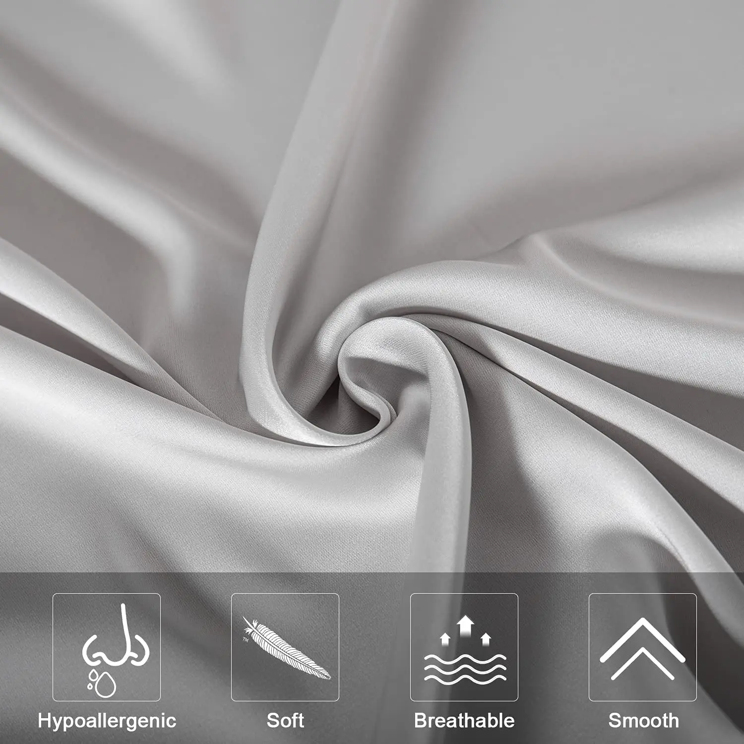 2Pcs  Queen Satin Silk Pillowcase Pillow Case Cover Home Bedding Smoothy Pillow Rectangle Bedding Pillow 3