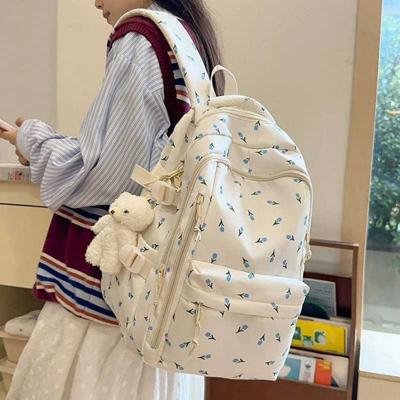 Zaino carino Borsa da scuola per ragazze alla moda Zaino per studenti di grande capacità per adolescenti Borsa da viaggio portatile per bambini Bookbag - immagine 2