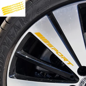 Moda 4 pezzi adesivi per auto ruote cerchi sport racing strisce fai da te adesivi decorativi emblema car styling auto SUV camion accessori