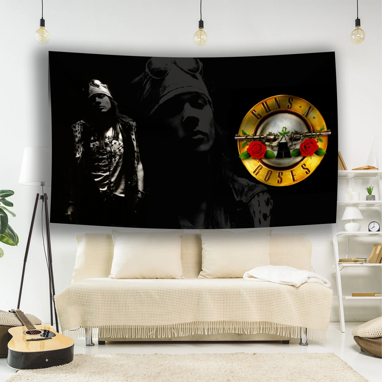 

Guns, Roses Rock Band Tapestries Banners Music Art Printed Posters Clubs Student Dormitories Bedside Hangings