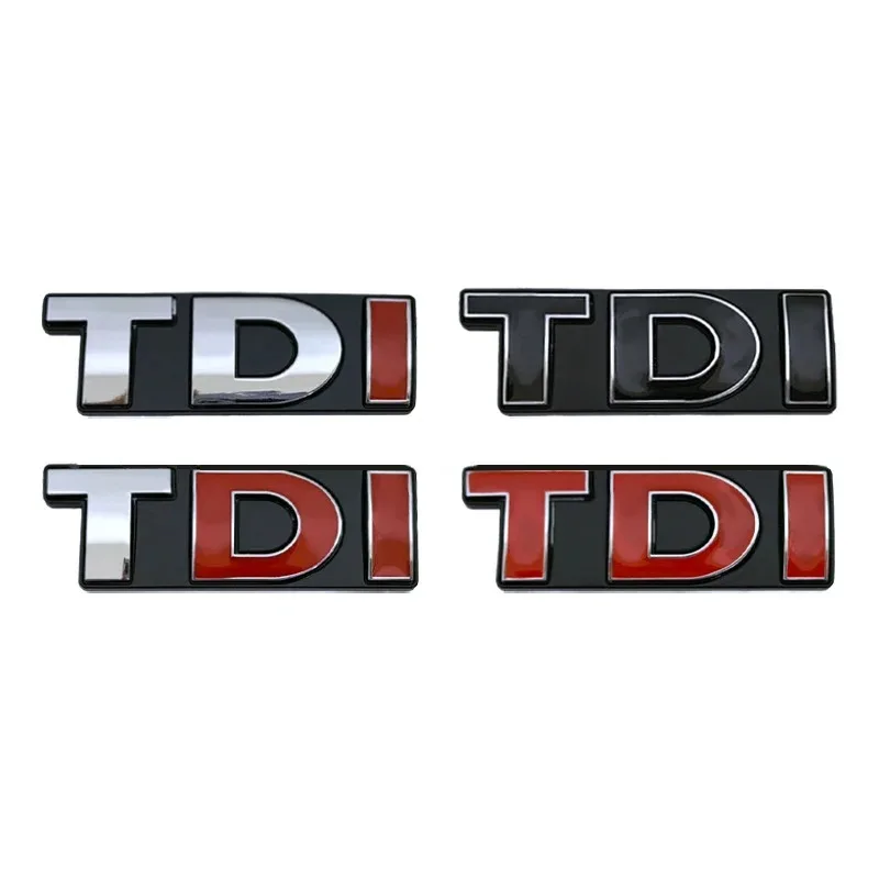 Car Badge Sticker Car 3D Sticker TDI Emblem Front Grille Sticker Fender Tail Metal Side Badge Decor For VW Polo Golf Jetta Passat MK4 MK5 MK6