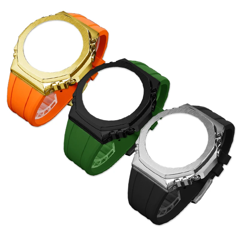 Per Casio G-Shock Ga2100 Ga2110 Custodia In Acciaio Inossidabile Cinturino In Gomma Ga-B2100 Cinturino In Silicone Da Uomo Accessori Per Orologi Di Ri