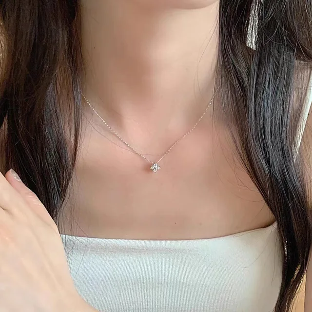 ハードウェア レイヤード ジルコン ネックレス S925 45㎝ 刻印あり