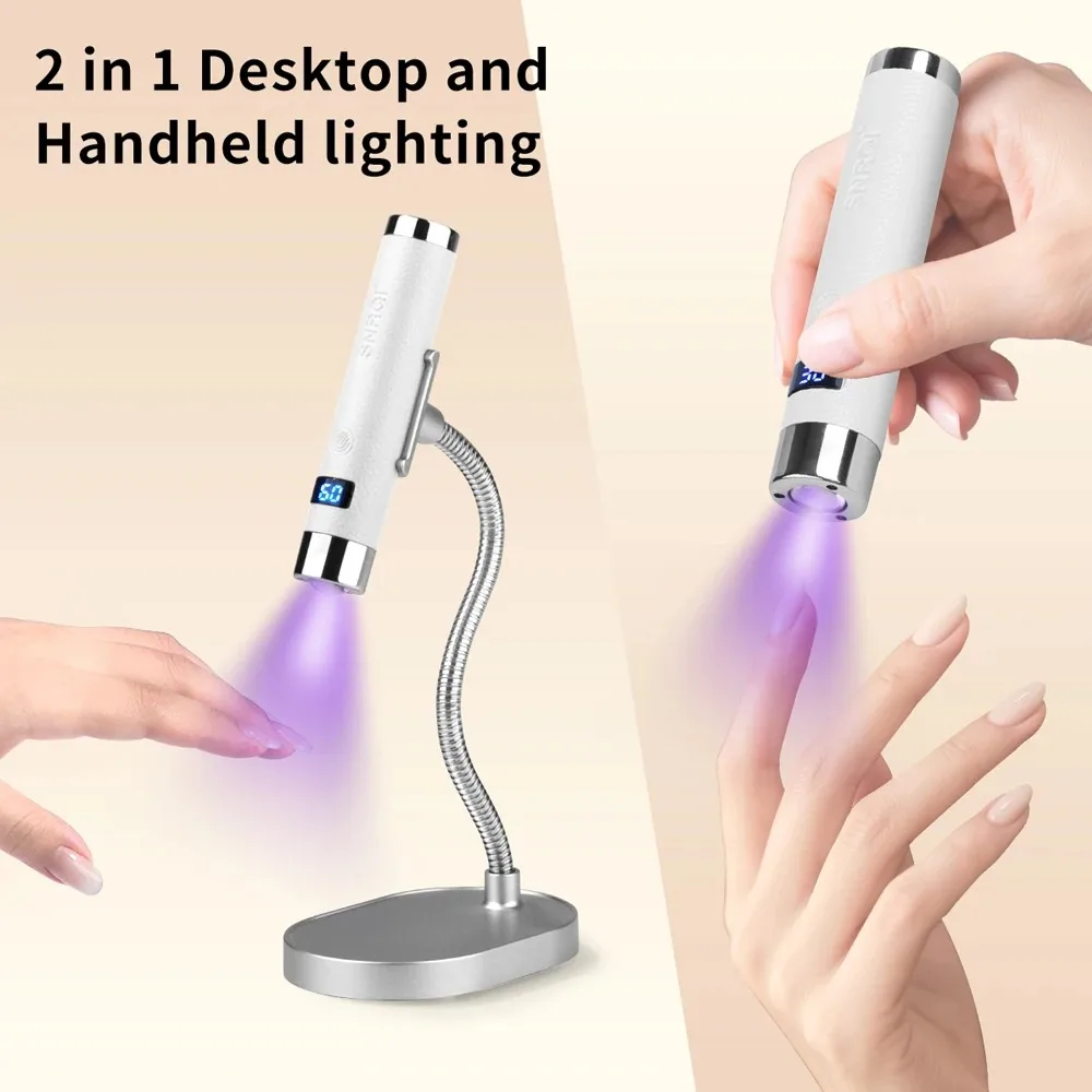 Mini UV LED Nail Lamp with Ai Sensor Desk Handhold Drying Lamp Cordless Portable Nail Dryer for Gel Nails Manicure Salon Tools