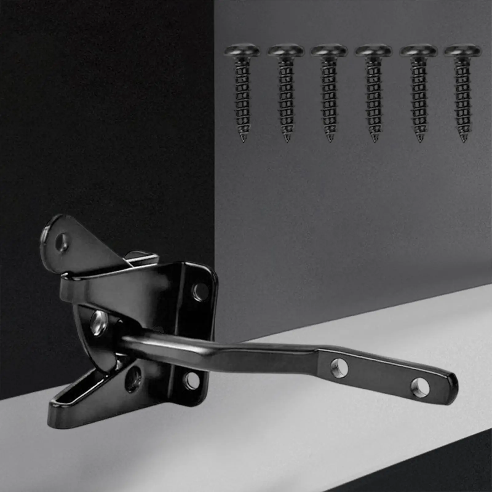 Door Latch Heavy Duty Fence Gate Latch Self Locking Spring Loaded Post Mount Hardware For Wooden Fence Courtyard Outdoor Barn Doors Shed