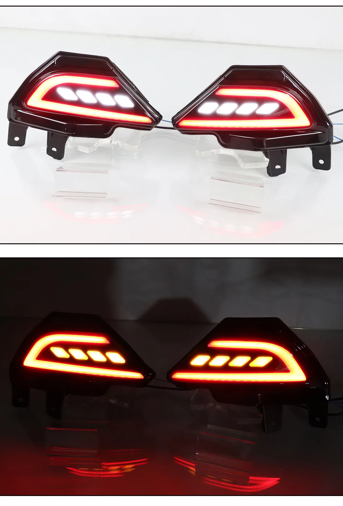 1 Pair Car LED Bumper Reflector Light For Toyota RAV4 2016 2017 2018 2019 Rear Tail Light Fog Light Turn Signal Brake Lamp detail image 9