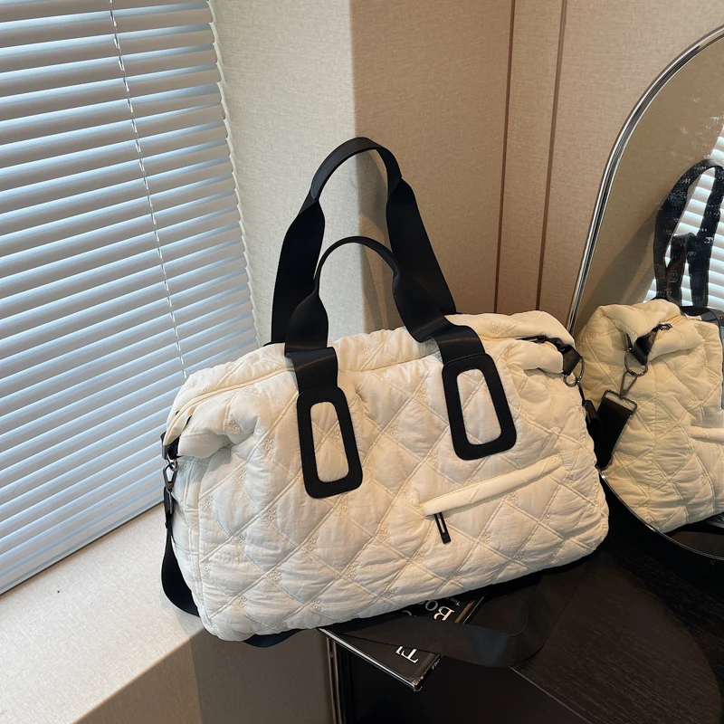 Modische Puffertaschen, luxuriöse Designer-Stepp-Umhängetasche für Damen, 2025, neue gepolsterte Handtasche, Übergröße, Nylon, Reise-Umhängetasche – Detail 27