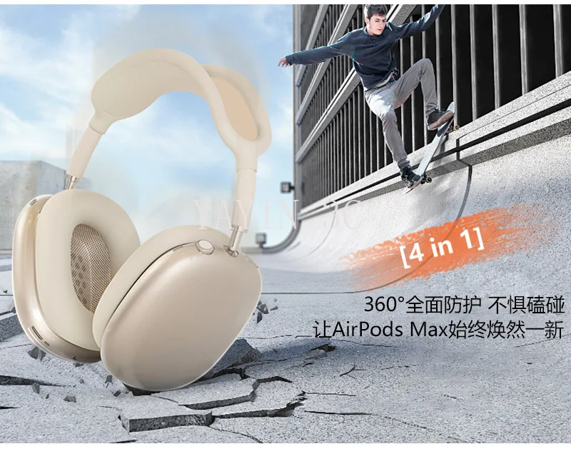 Clear Silicone & TPU Shockproof Headset Protector with Ear Cushion Cover