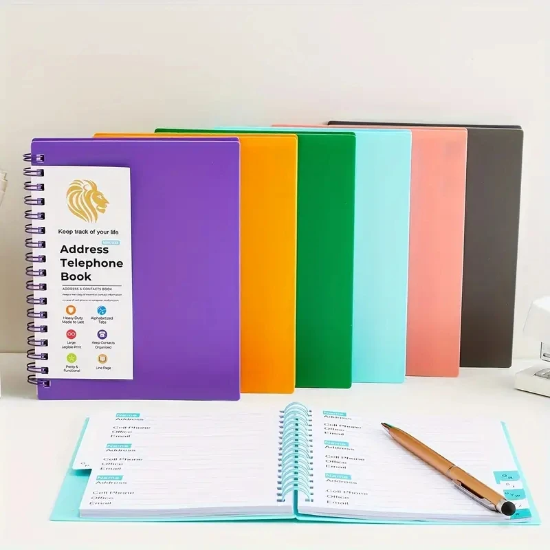 Pocket Address Book with A-Z Tabs for Office School