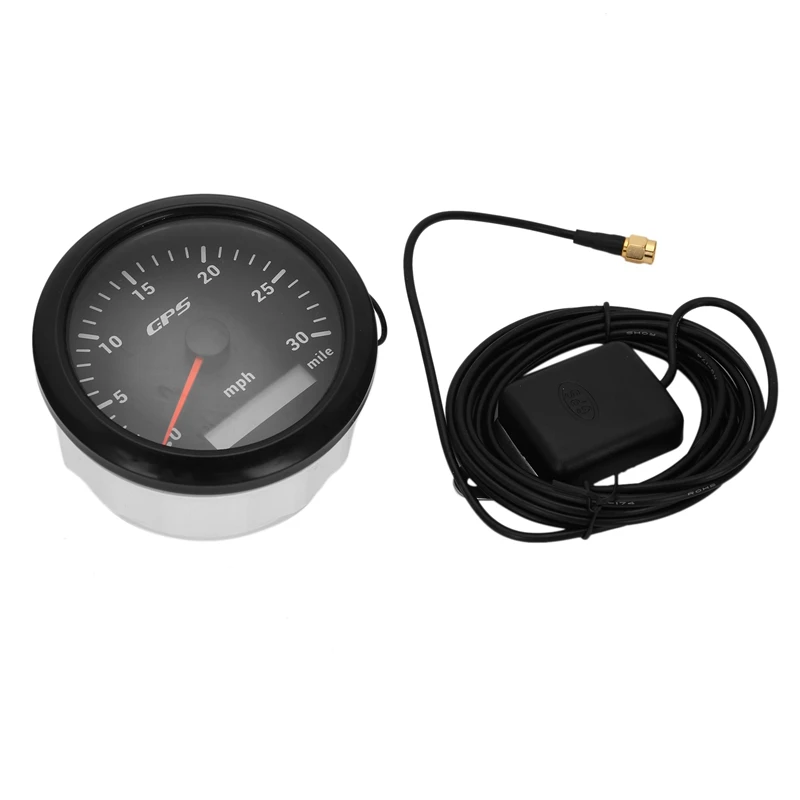 

85MM GPS Marine Speedometer 0-30/Mile Tachometer With 7-Color Backlight Odometer For Boats Yachts Marine