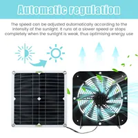 Kit de ventilateur à énergie solaire 100W 12V, ventilateurs de Ventilation solaires étanches IP65, Kit de panneaux solaires avec double ventilateur pour serre de poulailler 2