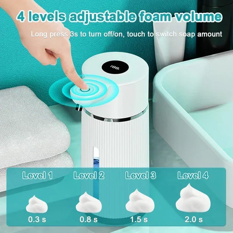 420ML Large Capacity Automatic Smart Senor Soap Dispenser Wall-Mounted Electric Foam/Liquid Model Hand Dish Washing Pump Machine - Image 4