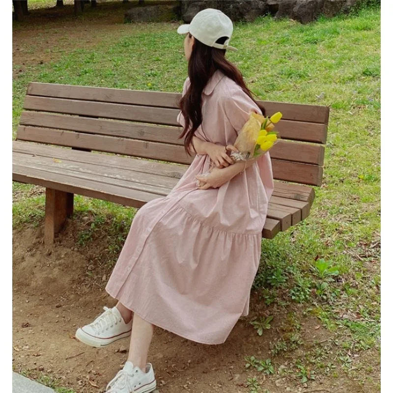 

SuperAen Кукольное платье женское летнее Новое милое Свободное длинное платье-рубашка трапециевидной формы для женщин