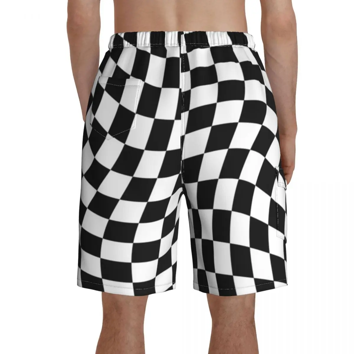 White Checker Beach Short Pants 