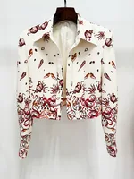 HIGH QUALITY New Fashion 2026 Designer Suit Set Women's Sea World Printed Camis Cropped Jacket Pants Suit 3pcs Set - Image 4