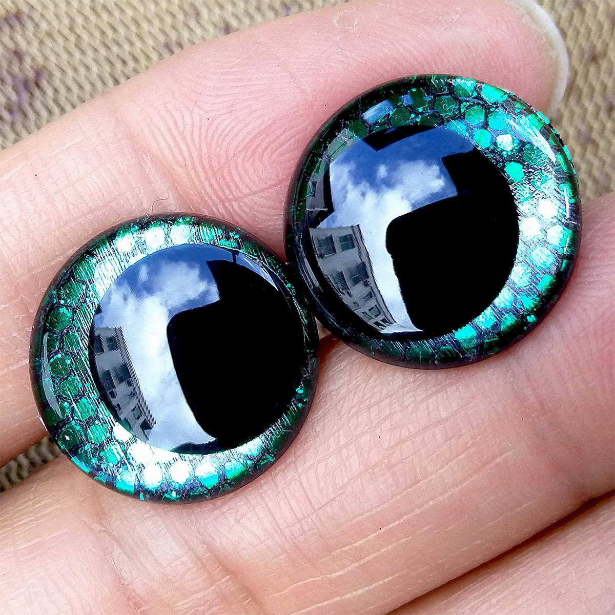 10pair Flat Clear Glitter Safety Eyes For Crochet Toys Amigurumi