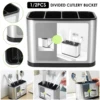 Utensil Kitchen Cutlery Holder Stainless Steel Cutlery Holder Removable Divider Utensil Knife Spoon Fork Keep Dry Storage Rack 1