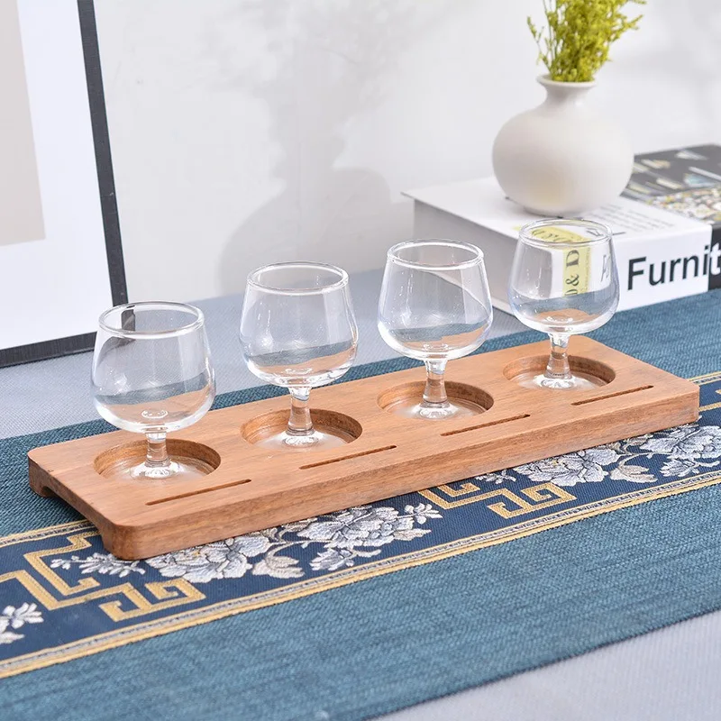 Wood bamboo Serving Tray Beer Tasting Flight Sampler Boards Scotch Flight Serving Tray For Bar, Brewery, Gifts, Party, Education 3