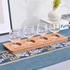 Wood bamboo Serving Tray Beer Tasting Flight Sampler Boards Scotch Flight Serving Tray For Bar, Brewery, Gifts, Party, Education 3