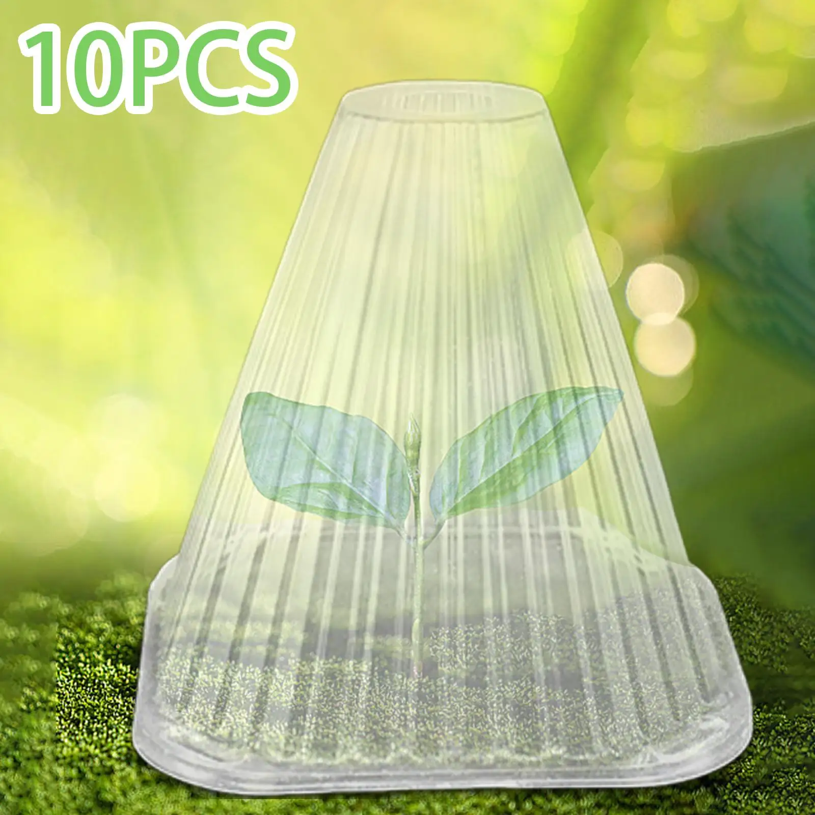 10 Pieces Garden Cloche Plant Dome for Outdoors Frost Freeze Protection Mini Greenhouse Sturdy Windproof Cover Plant Covers