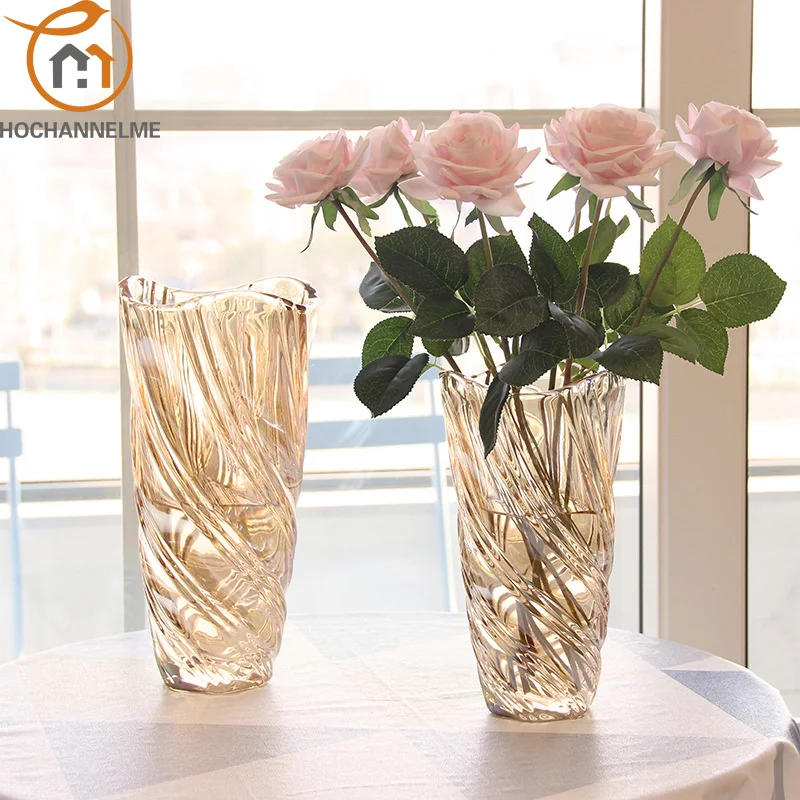 

Nordic Crystal Glass Vase Transparent Living Room Flower Vases For Homes Arranger Vase Decoration