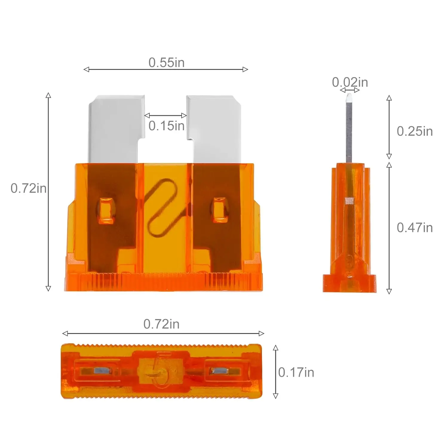 Car Fuses Kit 100 Pcs Standard Fuses Assortment Standard Size Automotive Blade Fuse for RV Car Truck Marine Boat