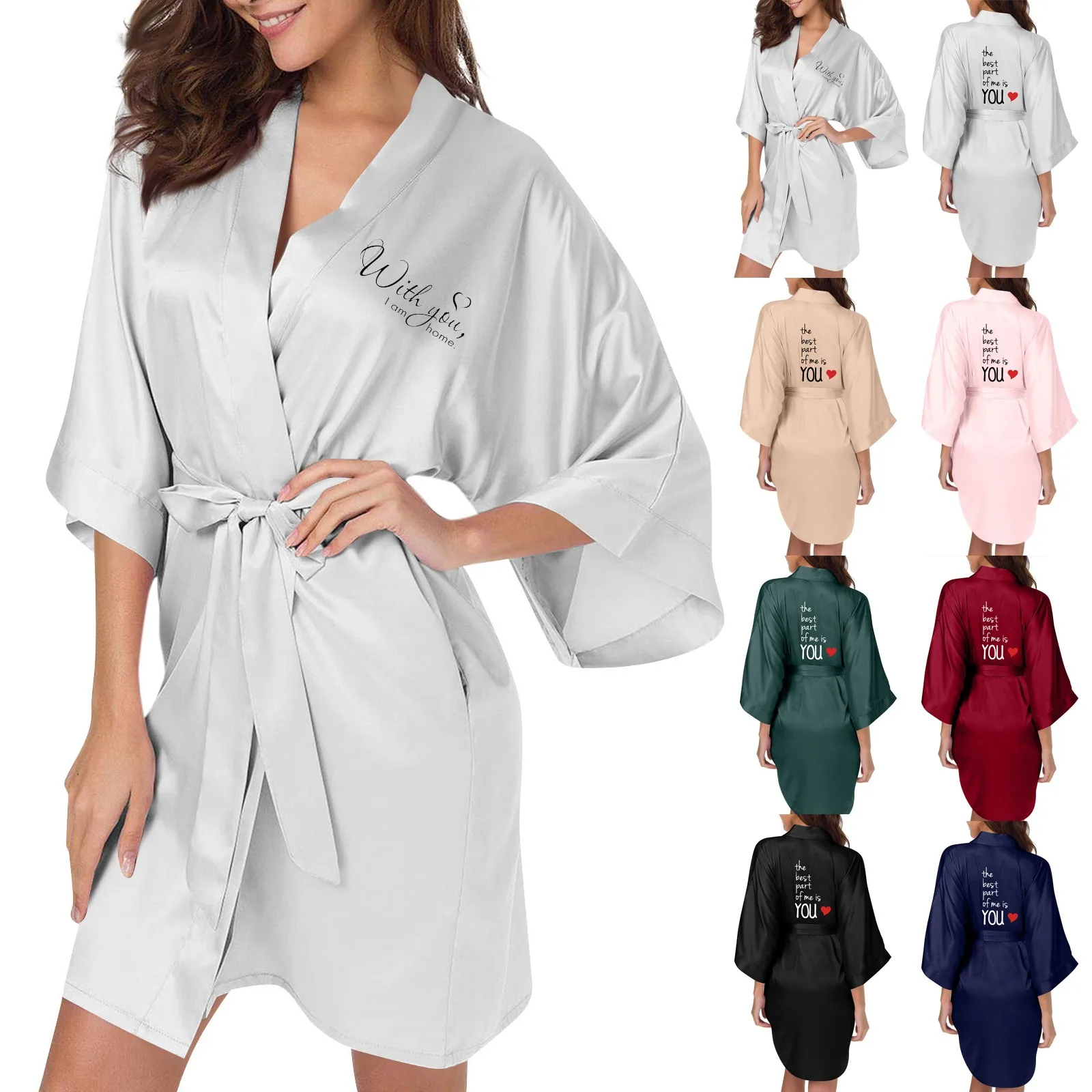 

Women Ice Silk Pajamas Robes Sleepwear Nightgowns night dress women Soft Comfortable Casual Pure Color vestido elegante