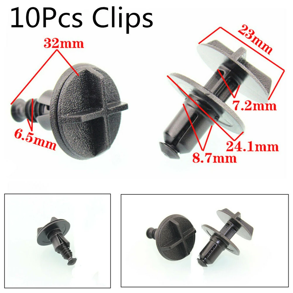 

For Land Rover For Jaguar 10pcs Car Bumper Tank Plastic Fasteners Trim Clips Black Automotive Interior Parts & Accessories