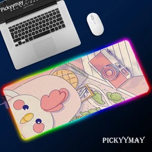 Large Office RGB LED Illumination Mouse Pad Mat Gamer Kawaii Lovely Gaming Mousepad Keyboard Compute Anime Desk Mat For CSGO