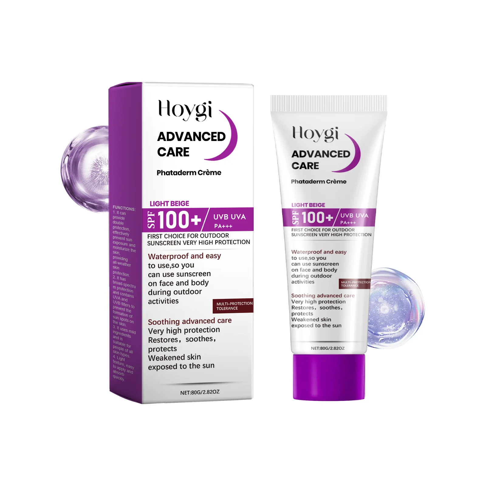 Face Sunscreen Moisturizer Spf 100+ UV Protection Sun Block Cream Lightweight Skin Soothing Relief Sunburn After Sun Body Lotion