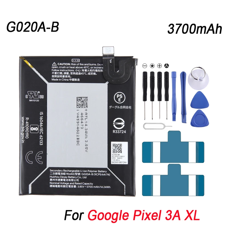 

For Google Pixel 3A XL Li-Polymer Battery Replacement 3700mAh Rechargeable Phone Battery G020A-B