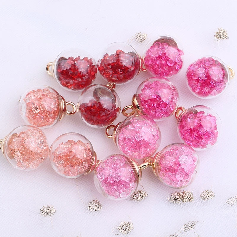 20PCS Transparent Crystal In Glass Ball Charms 16mm Pendants Crafts Making Findings Handmade Jewelry DIY for Earrings Necklace
