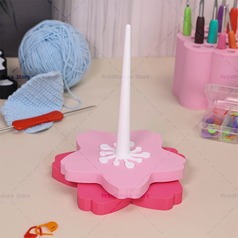 Sakura 3D Printed Smooth & Quiet Yarn Spinner Holder