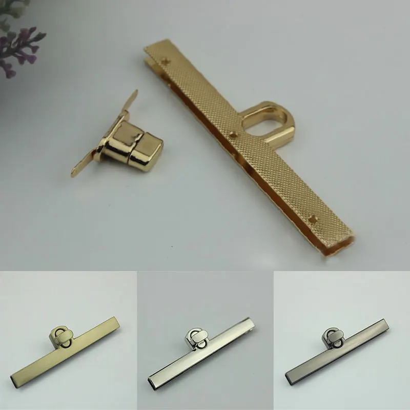

1PC Turn Lock For Women Handbag Metal Buckle Twist Lock Hardware Bag Clasp DIY Closure Long Strip Clasp Bag Accessories