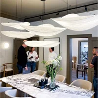Nordic Wabi Sabi Pendant Lamp for Bedroom Living Dining Home Decoration Designer Scandinavian White Led Hanging Chandelier Light 1