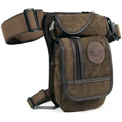 Men's Tactical Drop Leg Bag - Outdoor Sports Waist Pack and Crossbody Messenger (Coffee)