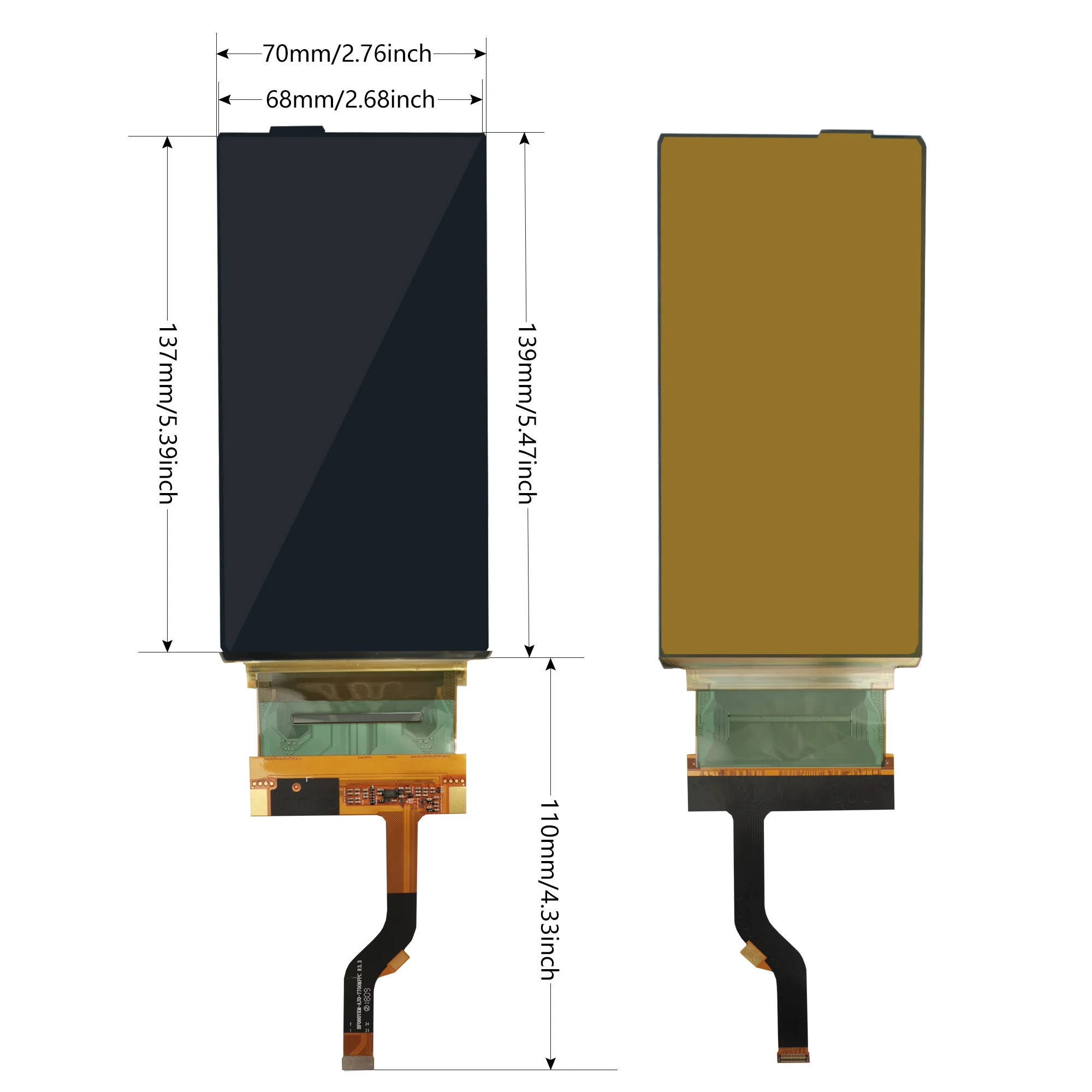 Wisecoco Flexible Display 6 Inch OLED 2K 2880x1440 IPS