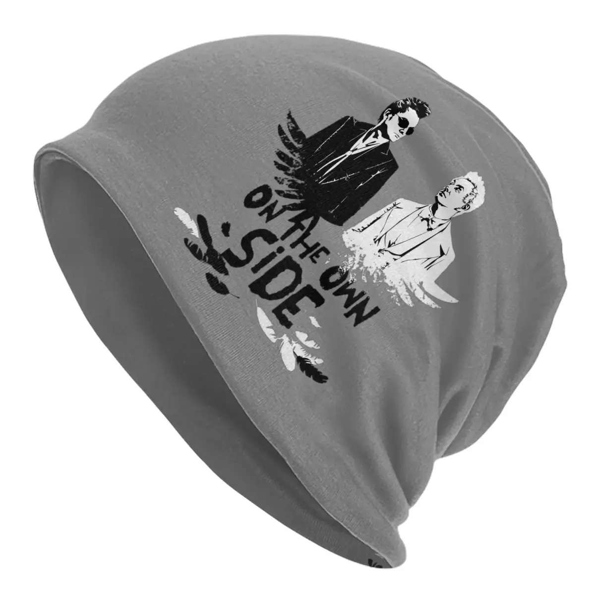 

Good Omens Bonnet Hat Hip Hop Street Ineffable Angel Skullies Beanies Hats Unisex Warm Dual-use Caps