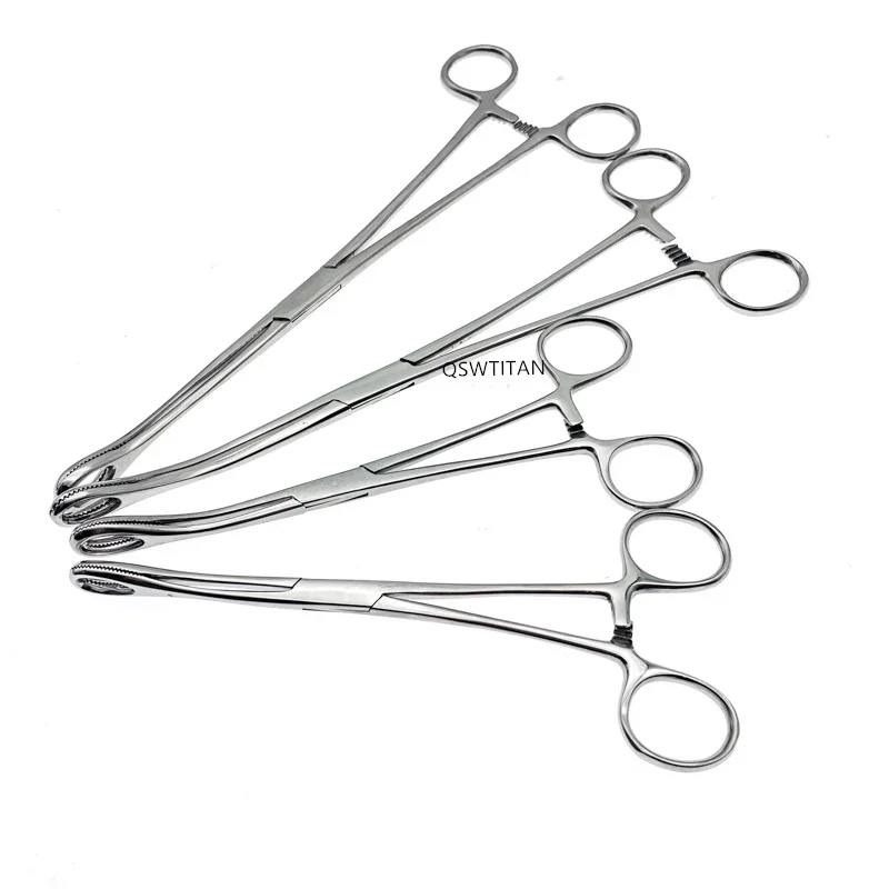 Sponge Forceps Stainless Steel Dental Forceps Surgical Instruments Straight/Curved Serrated Jaws