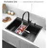 33" Black Stainless Steel Drop In Kitchen Sink with Workstation Quiet Operation Easy Clean Complete Set 3