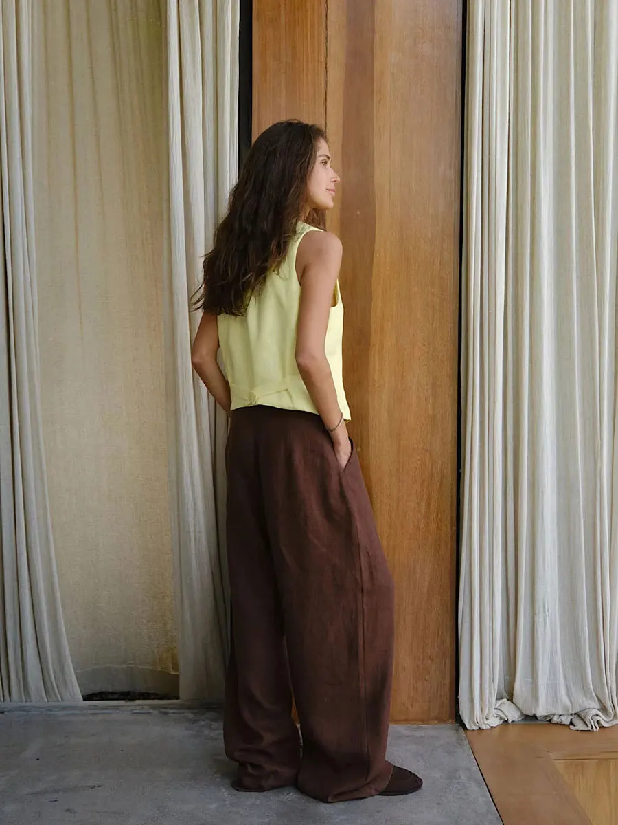 Chaleco informal ajustado para mujer, top de verano sin mangas de color liso, cárdigan de moda de un solo pecho, chaleco de mujer