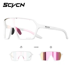 Photochromic UV400 Outdoor Sports Eyewear - Unisex Cycling, Running, and Hiking Sunglasses (Photochromic pink - 04)