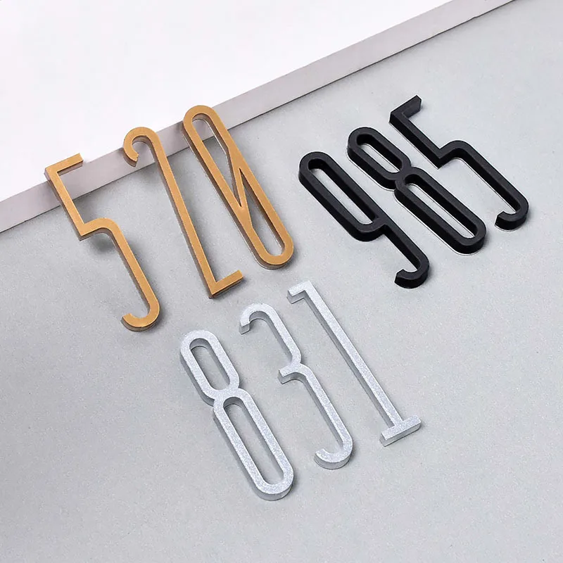 Nordic Modern Style 3D Number Plate Acrylic Door Sign Digital Hotel Living Room House Number