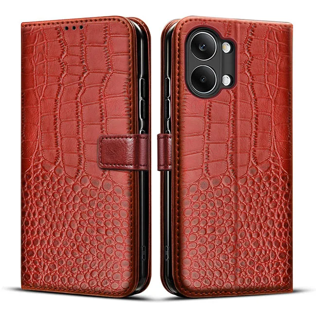 Leather Flip Wallet Phone Case with Magnetic Stand