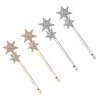 4 Pcs Five-pointed Star Hairpin Girl Barrette Pentagram Bobby Drill Alloy Barrettes 5