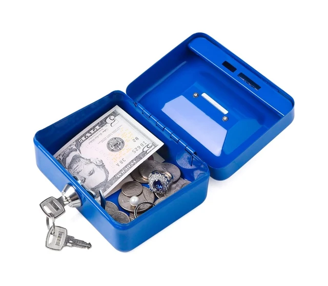Mini Money Safe Box Key Money Holder Metal Storage Case Small Security Lock Box with Key Kids Portable Lockable Coin Boxes 5