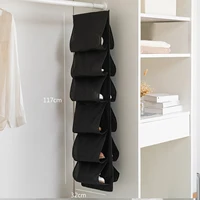 6 Layer Hanging Storage Bag Shoes Rack Storage Shoes Hanger Clothes Organizer Hanging Pocket Organizer Foldable Space Saving 2
