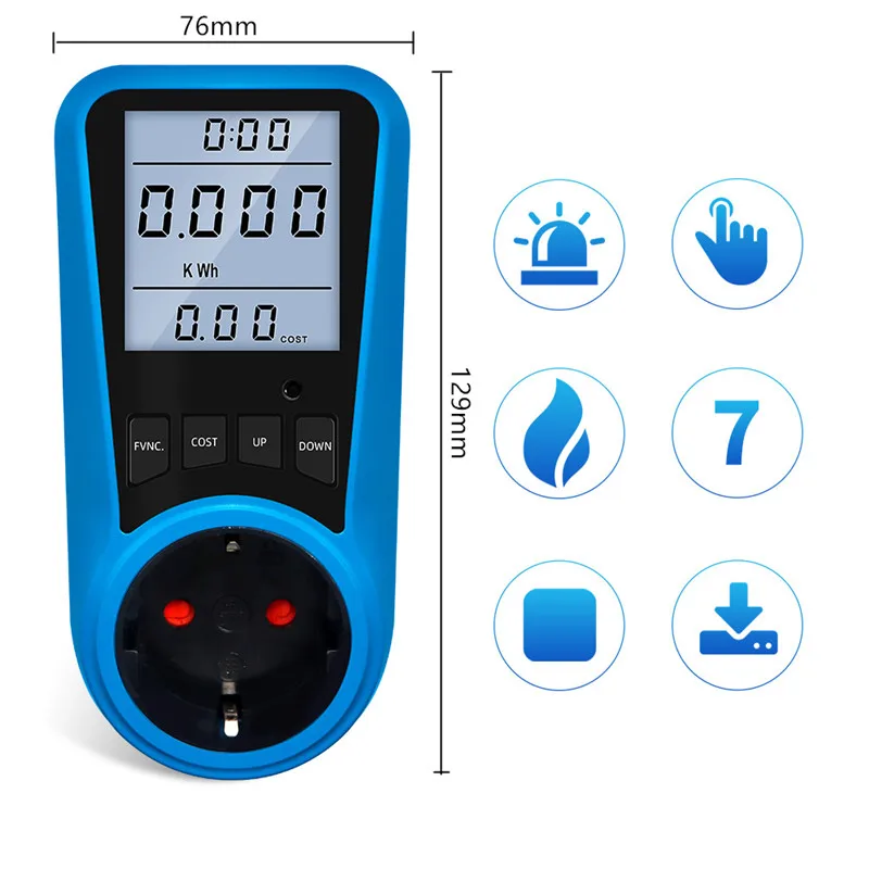 Medidor de vatios, 120V Protección contra sobrecarga Monitor de consumo de  energía Enchufe de EE. UU. ABS Multi funciones para el hogar